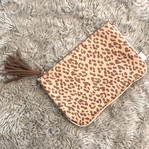 Cheetah makeup brush bag